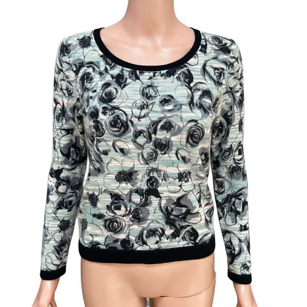 Jones New York floral Cashmere Sweater Small Petite